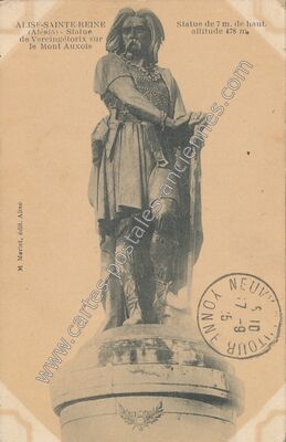 Carte postale ancienne Statue de Vercingétorix sur le Mont Auxois — Alise-Sainte-Reine (Côte-d'Or)
