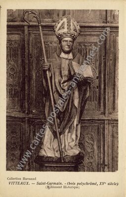 Carte postale ancienne Saint-Germain. — (bois polychrômé, XVe siècle) — Vitteaux (Côte-d'Or)