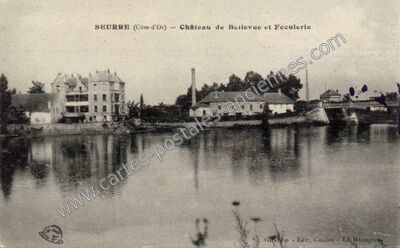 Carte postale ancienne Château de Bellevue et Féculerie — Seurre (Côte-d'Or)