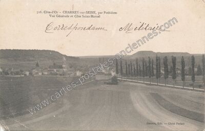 Carte postale ancienne Vue Générale et Côte Saint-Marcel — Charrey-sur-Seine (Côte-d'Or)