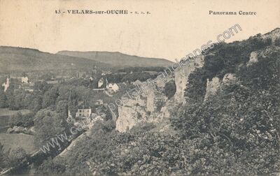 Carte postale ancienne Panorama Centre — Velars-sur-Ouche (Côte-d'Or)