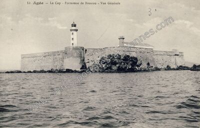 Carte postale ancienne Le Cap - Forteresse de Brescou - Vue Générale — Agde (Hérault)