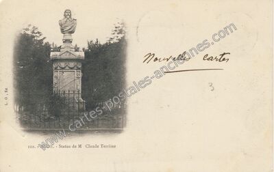 Carte postale ancienne Statue de M Claude Terrisse — Agde (Hérault)