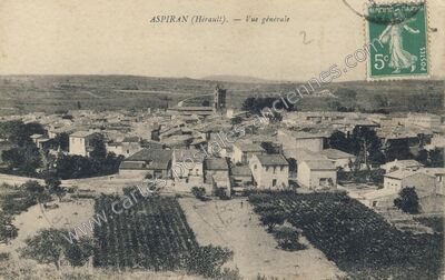 Carte postale ancienne Vue générale — Aspiran (Hérault)