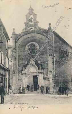 Carte postale ancienne L'Eglise — Autignac (Hérault)