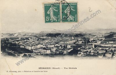 Carte postale ancienne Vue Générale — Bédarieux (Hérault)