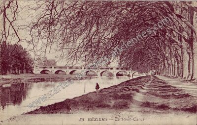Carte postale ancienne Le Pont-Canal — Béziers (Hérault)
