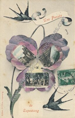 Carte postale ancienne Une Pensée — Capestang (Hérault)
