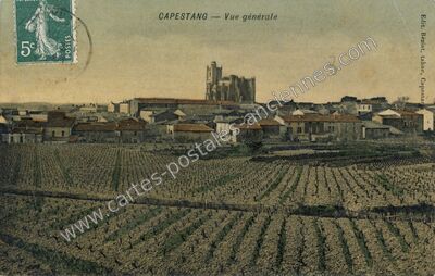 Carte postale ancienne Vue générale — Capestang (Hérault)