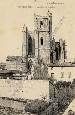 Carte postale ancienne Abside de l'Eglise — Capestang (Hérault)
