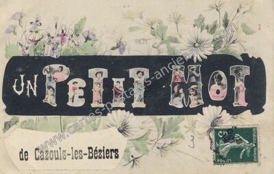 Carte postale ancienne Un petit mot — Cazouls-lès-Béziers (Hérault)
