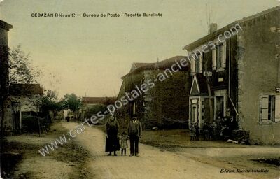 Carte postale ancienne Bureau de Poste - Recette Buraliste — Cébazan (Hérault)