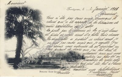 Carte postale ancienne Domaine Saint Jacques — Frontignan (Hérault)