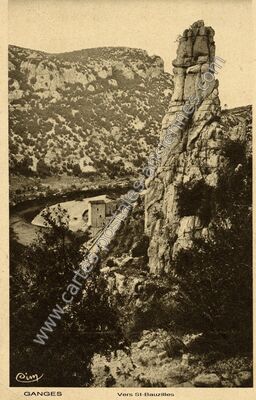 Carte postale ancienne Vers St-Bauzilles — Ganges (Hérault)
