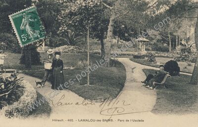 Carte postale ancienne Parc de l'Usclade — Lamalou-les-Bains (Hérault)