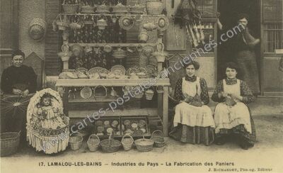 Carte postale ancienne Industries du Pays - La Fabrication des Paniers — Lamalou-les-Bains (Hérault)