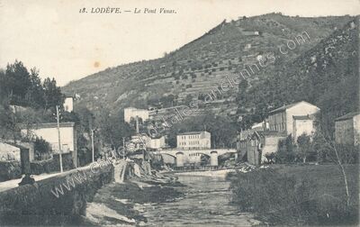 Carte postale ancienne Le Pont Vinas — Lodève (Hérault)