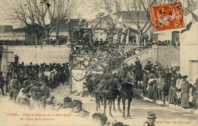 Carte postale ancienne Lunel 1909 — Lunel (Hérault)