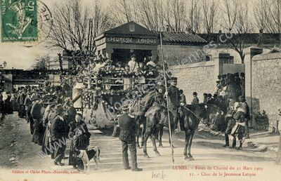 Carte postale ancienne Lunel 1909 — Lunel (Hérault)
