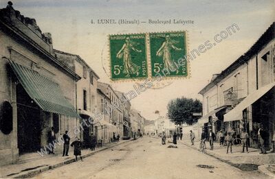 Carte postale ancienne Boulevard Lafayette — Lunel (Hérault)