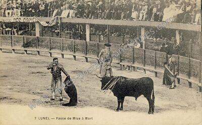 Carte postale ancienne Passe de Mise à Mort — Lunel (Hérault)