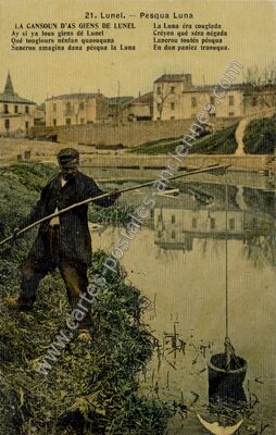 Carte postale ancienne Pesqua Luna — Lunel (Hérault)