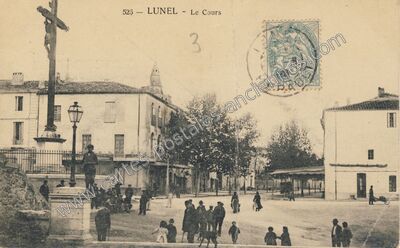 Carte postale ancienne Le Cours — Lunel (Hérault)