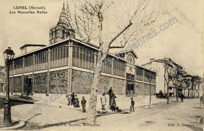 Carte postale ancienne Les Nouvelles Halles — Lunel (Hérault)