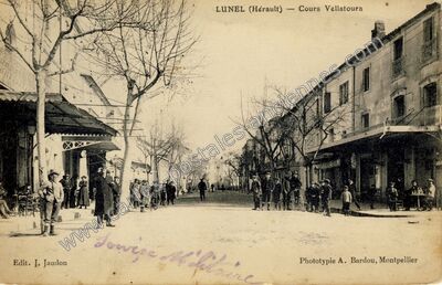 Carte postale ancienne Cours Vellatoura — Lunel (Hérault)