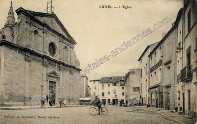 Carte postale ancienne L'Eglise — Lunel (Hérault)