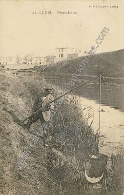 Carte postale ancienne Pesca Luna — Lunel (Hérault)