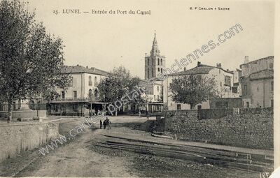 Carte postale ancienne Entrée du Port du Canal — Lunel (Hérault)