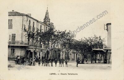 Carte postale ancienne Cours Valatoura — Lunel (Hérault)