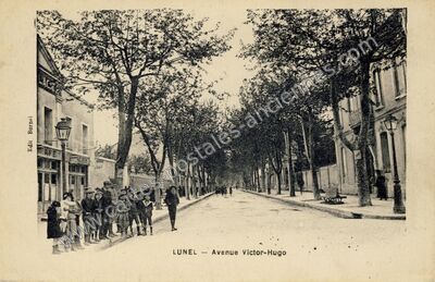 Carte postale ancienne Avenue Victor-Hugo — Lunel (Hérault)