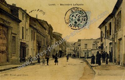 Carte postale ancienne Boulevard Lafayette — Lunel (Hérault)
