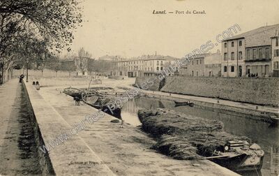 Carte postale ancienne Port du Canal — Lunel (Hérault)