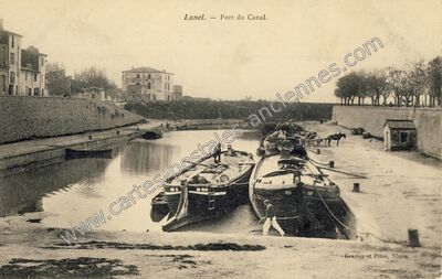 Carte postale ancienne Port du Canal — Lunel (Hérault)