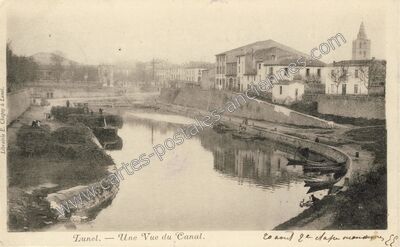 Carte postale ancienne Une Vue du Canal — Lunel (Hérault)