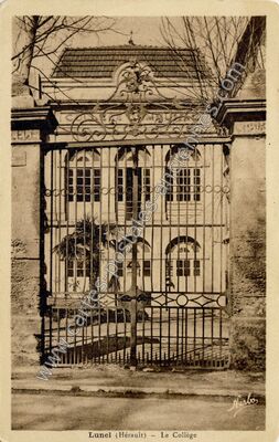 Carte postale ancienne Le Collège — Lunel (Hérault)