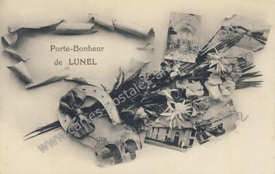 Carte postale ancienne Porte-Bonheur — Lunel (Hérault)