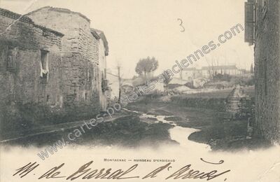 Carte postale ancienne Ruisseau d'Ensigaut — Montagnac (Hérault)