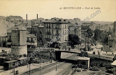 Carte postale ancienne Pont de Lattes — Montpellier (Hérault)