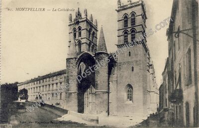 Carte postale ancienne La Cathédrale — Montpellier (Hérault)