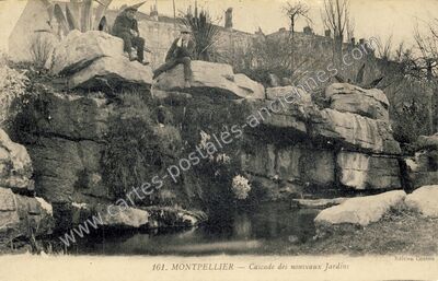 Carte postale ancienne Cascade des nouveaux Jardins — Montpellier (Hérault)