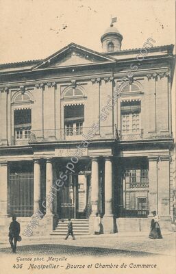 Carte postale ancienne Bourse et Chambre de Commerce — Montpellier (Hérault)