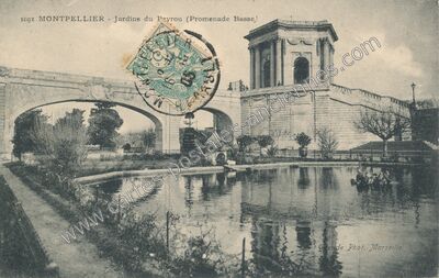 Carte postale ancienne Jardins du Peyrou (Promenade Basse) — Montpellier (Hérault)