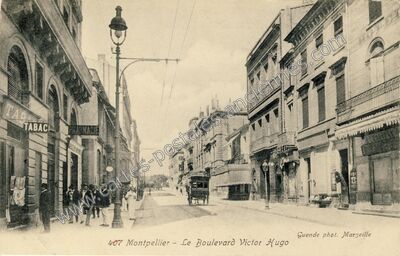 Carte postale ancienne Le Boulevard Victor Hugo — Montpellier (Hérault)