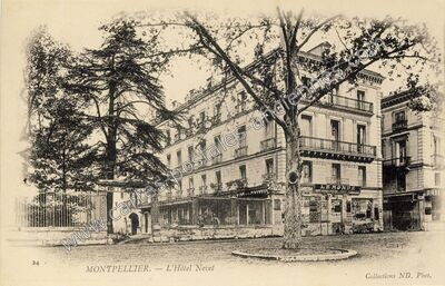 Carte postale ancienne L'Hôtel Nevet — Montpellier (Hérault)
