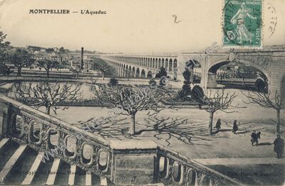 Carte postale ancienne L'Aqueduc — Montpellier (Hérault)
