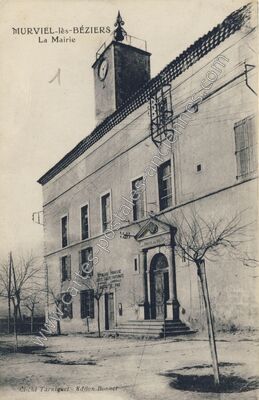 Carte postale ancienne La Mairie — Murviel-lès-Béziers (Hérault)